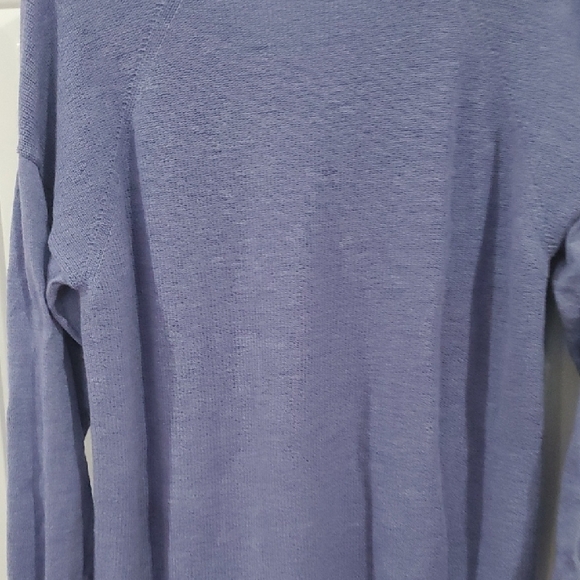 Eileen Fisher HI LOW dusty Blue Wool Sweater - Picture 9 of 13